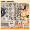 Machine Washable Area Rug Living Room Vintage Medallion Carpet Distressed Rugs for Bedroom - 4 of 4