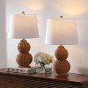 JONATHAN Y Millie 23" Modern Coastal Woven Rattan Gourd LED Table Lamp - 2 of 4