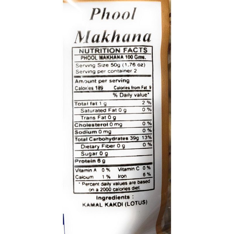 Phool Makhana (Fox Nut / Popped Lotus Seed) - 3.5oz (100g) - Rani Brand Authentic Indian Products, 3 of 4