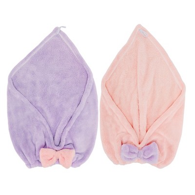 Unique Bargains Women's Triangular Hair Drying Towels 2 Pcs