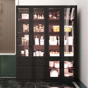 Famapy Versatile Black Storage Cabinet:Adjustable Shelves and Color - Changing Lights - 1 of 4