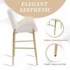 28.75" Velvet Foam-Filled Counter Height Bar Stools with Tufted Back, Curved Arms, Metal Legs & Footrests, Set of 2 for Kitchen and Dining - 2 of 4