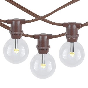 Novelty Lights 100 Feet Heavy Duty Light Strings and Sets with 100 In-Line E12 Sockets, Brown Wire PVC Stringer, 12" Spacing, Non-Connectable - 1 of 4