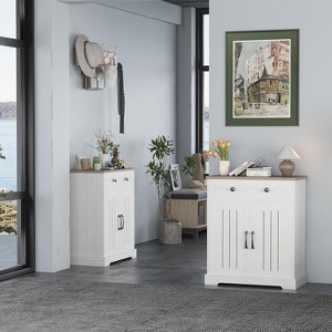 ODK Storage Cabinet, Wood Sideboard Buffet Cabinet with 2 Drawers & 2 Doors, Modern Minimalist Accent Furniture for Living Room, Kitchen, Dining Room - 1 of 4