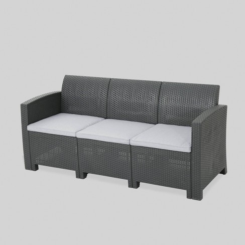 St Paul Wicker Outdoor Patio Sofa Gray Christopher Knight