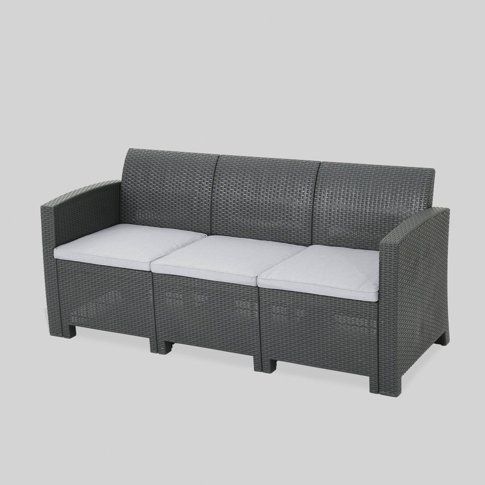 Photos - Sofa St. Paul Wicker Outdoor Patio  - Gray - Christopher Knight Home: Weath