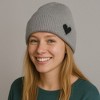 Anna-Kaci Women's Knit Beanie Hat with Embroidered Heart Detail and Folded Cuff - 2 of 4