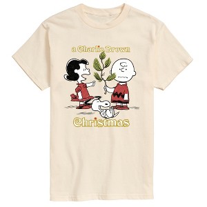 トップス PEANUTS T-SHIRT #2 Men's Peanuts Charlie Brown Christmas Tree Short Sleeve Graphic T