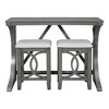 YOOCOZZ 3-Piece Counter Height Dining Set, Table with USB Port + 2 Upholstered Stools - Gray - 4 of 4