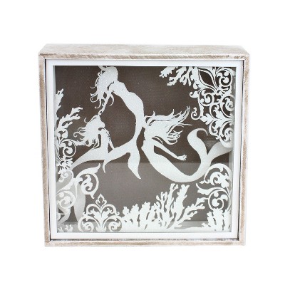 Beachcombers 8" MDF Glass Light-Up Led Mermaid Box Décor Decoration