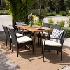Christopher Knight Home Caraga Outdoor Acacia Wood and Wicker 7 Piece Dining Set with Cushion - 2 of 4