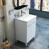 Gulches 24 in 1 Sink Floor-Mounted Vanity Glossy White Bath Vanity with White Ceramic Top Adjustable Shelf Silver Feet Metal Handle - 4 of 4