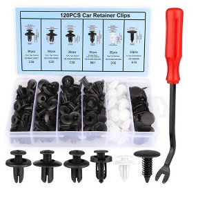 Itopfox 120PCS Car Clips & Plastic Rivets, Universal Fit for Bumpers, Fenders & Most Vehicles, Ideal for Body Repair & Replacement - 1 of 4