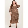 Pinkblush Mocha Floral Smocked Long Sleeve Maternity Plus Maxi Dress - 2 of 4