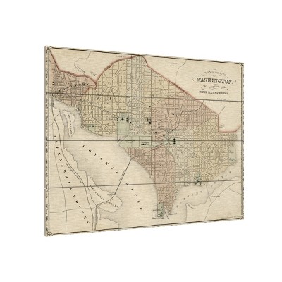 Trademark Fine Art-Mitchell 'Plan Of Washington Dc' Matted Framed Art