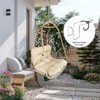 Gulches Foldable Stand-Free Swing Egg Chair 350lbs Capacity, Dual Cup Holders, UV-Resistant Cushion/Pillow, Indoor/Outdoor - 3 of 4