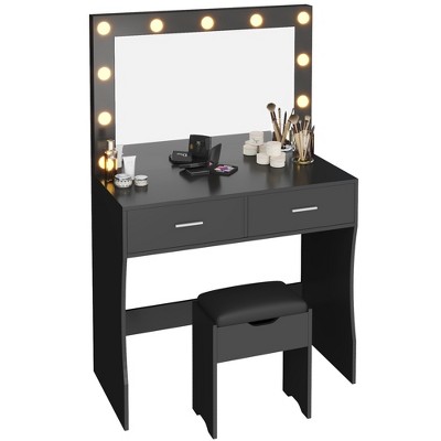 LACOO 35" Makeup Vanity Table Set with Lights