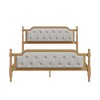 Queen Size Solid Wood Bed Frame with Upholstered Tufted Headboard - 4 of 4