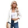 Coolmee Women's Cropped Blazer Work Lapel Collar Long Sleeve Peplum Ruffles Open Front Premium Blazer Office Suit Jacket - 2 of 4