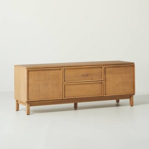 Wood & Cane Transitional Media Console - Hearth & Hand™ with Magnolia - 1 of 4