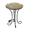Evergreen Sunfower 18" Birdbath with Crushed Glass Look - 4 of 4