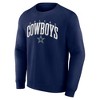 NFL Dallas Cowboys Men's Long Sleeve Varsity Letter Crew Fleece Sweatshirt  - S