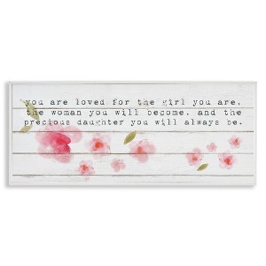 Stupell Industries Precious Daughter with Pink Flowers, 30" x 13" - 1 of 4