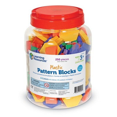 Learning Resources Plastic Pattern Blocks - Set Of 250, Ages 3+ : Target