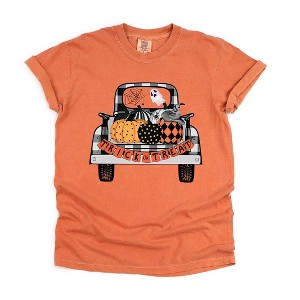 Simply Sage Market Women's Trick Or Treat Truck Short Sleeve Garment Dyed Tee - 1 of 4
