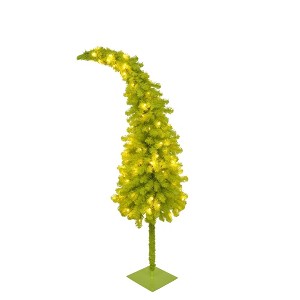 NAYSAYE 5FT Santa Hat Style Artificial Christmas Tree with PVC Branch Tips for Holiday Home Decor, White and Green, 20"*20"*60" - 1 of 4