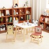 Ruvalino Seating Sets Kids Table and Chair Set Cartoon Animals Design for Living Room Playroom, White, 26"*26.4"*6.7" - 4 of 4