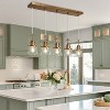LNC Dendrophyllia 5-Lights 29.7" Modern Linear Kitchen Island Pendant  Lights, Polished Gold with 5 Clear Glass Shades - 4 of 4