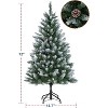 Acekool Prelit Green Pine Tree with Pinecones, Artificial Holiday Tree, Warm Glow, Foldable Stand, Foot Pedal Control - 2 of 4