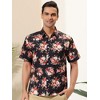 Lars Amadeus Men's Summer Floral Print Short Sleeve Button Down Beach Hawaiian Casual Shirt - 2 of 4
