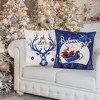 Blue Christmas Throw Pillow Covers 18x18 Set of 4 Xmas Series Holiday Cushion Pillow Cover Christmas Decorations - 3 of 4
