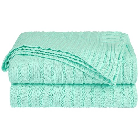 Pale green bed discount throw