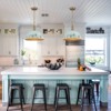 Rennnsan Cavindra 15"W 1-Light Dome Distressed Metal Vintage Dimmable Pendant in Green - 4 of 4