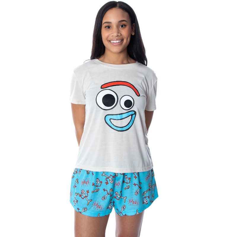 Disney Women's Toy Story Forky Shirt and Shorts 2 Piece Pajama Set Forky, 1 of 6
