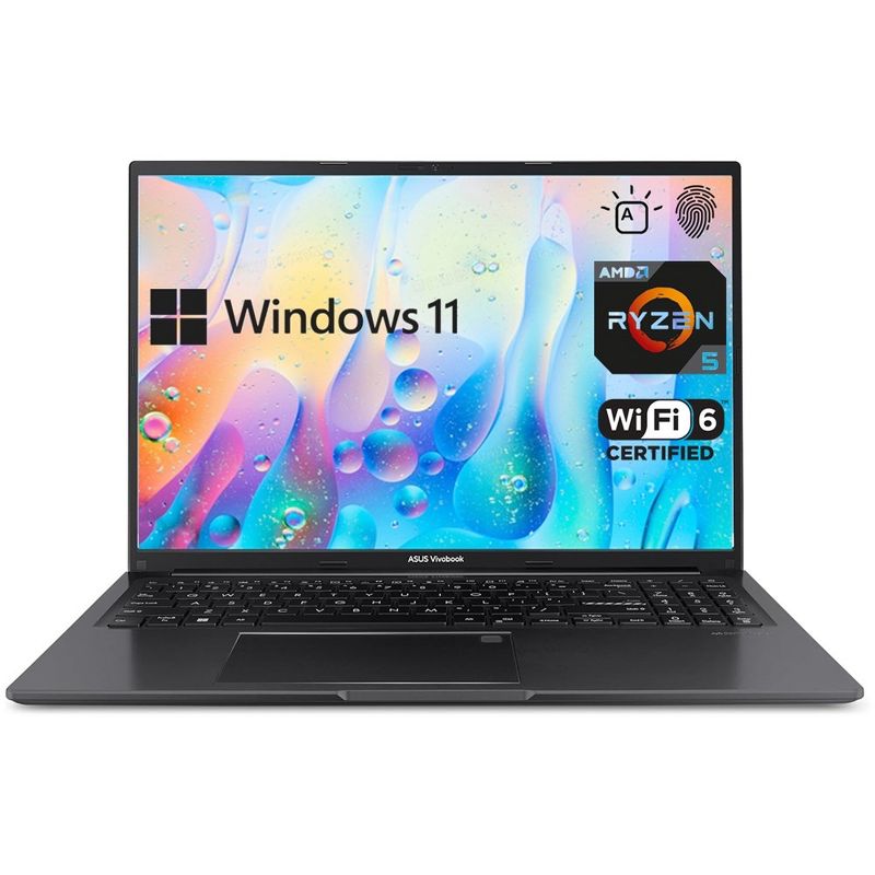 ASUS Vivobook Laptop, 16" FHD+ Display, AMD Ryzen 5 5625U, 8GB RAM, 512GB PCIe SSD, Wi-Fi 6, Windows 11 Home, 1 of 8