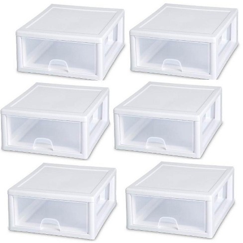 Sterilite 16 Quart Clear Plastic Stacking Storage Drawer Container