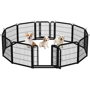 Yaheetech 6 Panels Dog Playpen Panels Metal Pet Playpen, Black - 1 of 4