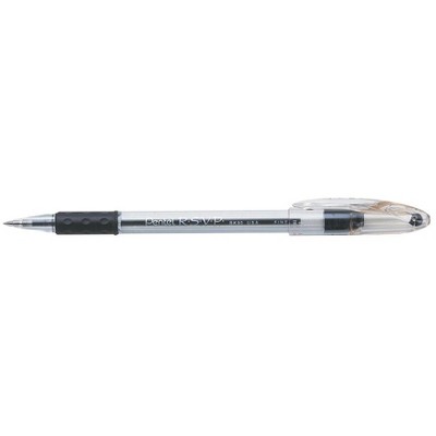 Pentel R.S.V.P. Refillable Ballpoint Pen, 1 mm Medium Tip, Violet Ink, Clear Barrel, pk of 12