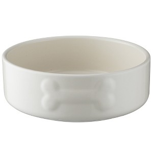 Mason Cash: Embossed Bone Dog Bowl, Cream, 5.9", 17oz, Food & Water Dish - 1 of 4