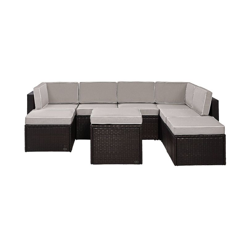 Palm Harbor 8pc All-Weather Wicker Patio Seating Set - Gray - Crosley, 3 of 10