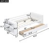 Twin Size Daybed with Drawers and Shelves, No Box Spring Needed, Minimalist Finish Daybed, Platform Bed with Solid Pine Wood Frame-Baofuwish - 4 of 4
