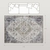 Vintage Area Rug, Machine Washable Non-Slip Carpet for Living Room, Bedroom, Dining Room, Brown and Green - 3 of 4