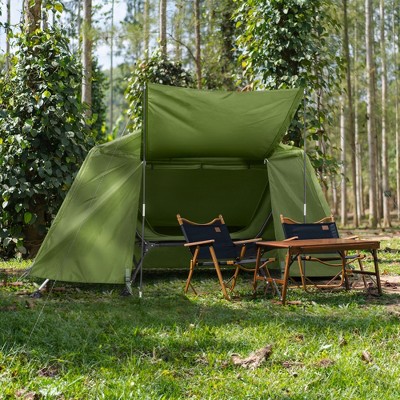 FURNIinspire Camping Tents Heightened Folding Outdoor Camping Tent With Adjustable Leg Claws, Water Proof, UV Protection, Green, 33"*94"*50"