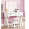 Vynxaria Unique Modern Bedroom Vanity Set with Stool - Cherry Finish, Foldable Mirror - 2 of 4
