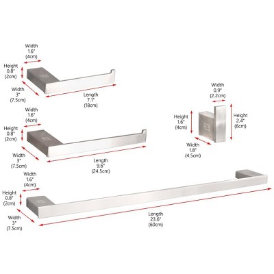 Sofia Brushed Nickel 4-Piece Bathroom Hardware Set
