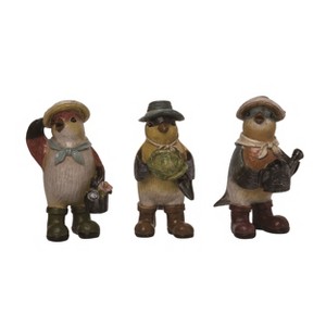 Transpac Resin Farmer Bird Set of 3 - Spring Decorative Objects for Home and Garden Decor - 1 of 1